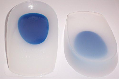 2 Pairs of FootTrek™Comfort Gel Blue Dot Heel Cups-Vitamin Enriched 100% Medical Grade Gel For Plantar Fasciitis,Heel Spurs, Heel / Knee/Back Pain (Mens (UK Size 7-12))