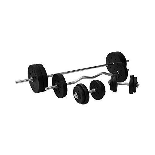 Gorilla Sports Hantelbank mit 100KG Kunststoff-Set - 6