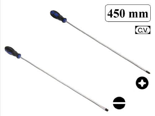 2 tlg. Set Schraubendreher PH2 + SL6 Extra lang 450 mm