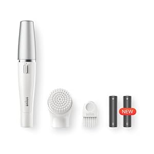 Braun FaceSpa Face Epilator, Hair Removal with Facial Cleansing Brush Head, 100% Waterproof, SE810, White - Image 5
