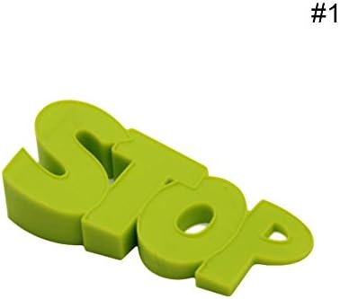 HAPPYQUDA Baby Safety Products Finger Pinch Guard Baby Finger Protectors Door Stopper Bottom Silicone Door Plug Blocking English Word STOP Green