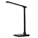 Produktbild August LEC315 - 8W LED Schreibtischlampe mit verstellbarer Helligkeit und USB Ladeanschluss (schwarz)