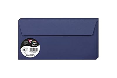 Clairefontaine 5645C Pack de 20 Enveloppes Pollen 110 x 220 mm Bleu Nuit