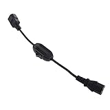 Conector A: IEC 320 C14 macho D DOLITY Enchufe Corriente Adaptador IEC 320 C14 a C13 Macho a Hembra, Cable de Alimentación con Interruptor Control