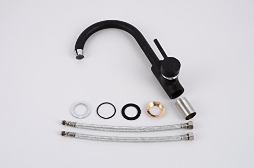 9821C Granit Qualitäts Einhand Mischbatterie Einhebel Armatur Schwarz NEU - 7
