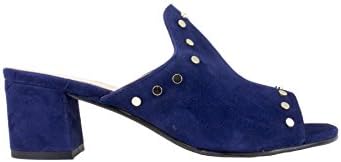zapattu María Jaén - Zueco Tacón Ancho Tachas Marino - Marino, 39