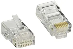 FEDUS Cat6 RJ45 Ends, Cat6 Connector, Cat6 / Cat5e RJ45 Connector, Ethernet Cable Crimp Connectors UTP Network Plug for Solid Wire and Standard Cable, LAN Crimp Module Plugs Transparent Pack of 100