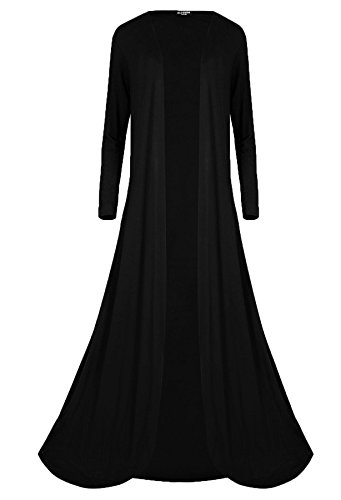 LONG CARDIGAN, Flowy: Black, UK 20-22