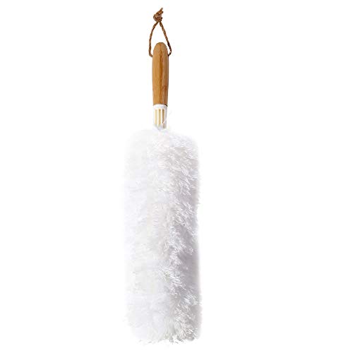 HaoCH Microfiber Feather Duster with Bamboo Handle, Good Grips, Anti-static, Fluffy Cleaning Duster Brush for Cobweb, Radiator, Blinds, Windows, Home Car Office -- Washable Duster Head