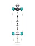 Medida: 33.5 x 10 YOW Pukas La Loca Surfskate Completos, Unisex Adulto, Blanco, 33.5
