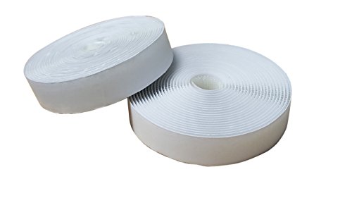 Price comparison product image 1" Wide 5 Meters Long(5.46 yards) Self Adhestive Hook And Loop Strips Set With Super Sticky Glue Nylon Fabric Fastener White