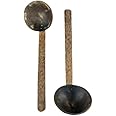 Keracrafts Coconut Shell Cooking Ladle Combo - Chiratta Thavi - Medium - (Set of 2) - Brown