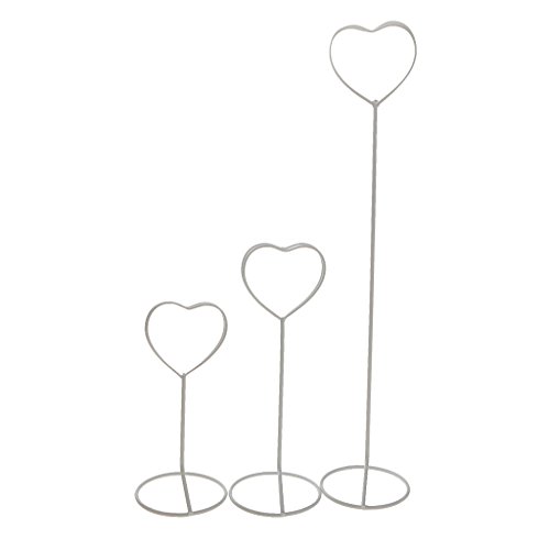 Generic Tischkartenhalter – Platzkartenhalter – Kartenhalter – Memohalter – Fotohalter – Herz Form – aus Metall – Hochzeit Tischdekoration – Set of 5pcs – Weiß - 6