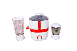 RATAN JYOTY 550-Watt Juicer Mixer Grinder with 2 Jars | juicer mixer grinder for kitchen | mixer juicer grinder With cylindrical shape(Red White)