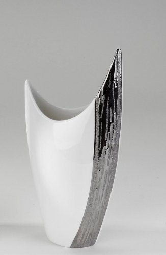 Moderne Deko Vase Blumenvase aus Keramik Edelweiss Höhe 30 cm