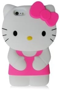JBG 3D Lovely Hello Kitty Soft Silicone Skin Case Cover Shell Protector for Iphone 6 Plus 5.5'' Hot Pink