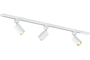 Qub Focus III – Système d’éclairage LED monophasé – 1 rail de 1m (100cm) – 3 spots GU10 orientables – blanc – plafonnier moderne – pour cuisine, salon, salle à manger