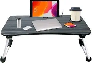 khodal arth? Study Table/Bed Table/Foldable and Portable Wooden/Writing Desk for Office/Home/School (Black)