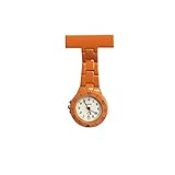Easy Go Shopping Krankenschwester Revers Pin Watch Clip-on Hängen Medizinische Taschenuhr Männer Frauen Quarz Hängen Doktor Taschenuhren Krankenschwestern Uhr (Farbe : Orange)