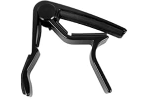 OUTLETISSIMO® Capotasto Nero per chitarra acustica elettrica basso ukulele banjo e strumenti fino a 6/7 corde in lega di zinco