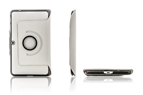 ForeFront Cases® Neue Leder Drehbar Hülle / Tasche / Case / Cover für Samsung Galaxy Tab 4 10.1 T530 – Rundum-Geräteschutz und intelligente Auto-Sleep-Wake-Funktion mit 3-JAHRES-GARANTIE VON FOREFRONT CASES – inkl. Eingabestift und Displayschutz - 3