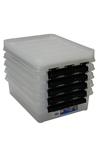 Orthex 35890705 5er Set Clipbox Smart Store Classic 14 Aufbewahrungsbox Plastik 40 x 30 x 12 cm, transparent - 2