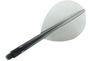 Darts Corner Condor Lot de 3 ailettes et tiges intégrées - Zéro stress - Goutte de larme - Noir transparent moyen