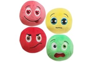 TONGKTAI Jouets pour Chien Lot de 4, Balles en Peluche Douce à Mâcher Interactif Jouet à Couinement pour Animaux de Compagnie de Petite et Moyenne Taille