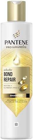 Pantene Molecular Bond Repair Shampoo con Biotina 250ml Formula Pro-V Concentrata per Capelli Danneggiati. Protegge e Lascia i Capelli Visibilmente Più Sani e Rigenerati. Arricchito con Nutrienti
