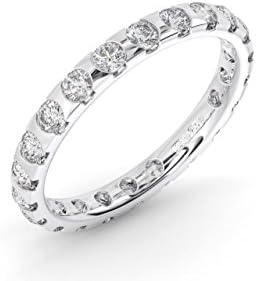 0.90 carat Round Brilliant Cut Diamonds Full Eternity Ring Available in Gold and Platinum (9ct White Gold, P)