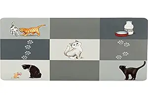 Trixie Place Mat with Patchwork Cat Motif;Grey;44 ? 28 cm