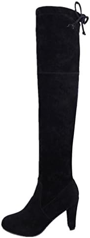 ESAILQ Boots Women High Heels Stretch Faux High Over The Knee Boots Slim Shoes