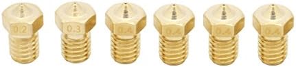 Janbex Nozzle 6 Pieces Set (0.2 mm/0.3 mm + 4 * 0.4 mm) J-Head E3D V5/V6
