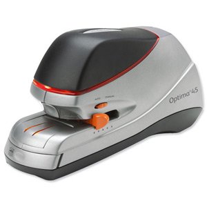 Rexel Optima 40 Electric Stapler 32mm Throat Depth Silver/Black(40 Sheet Capacity)