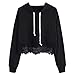 Produktbild Spitze Hoodie MEIbax Damen Spitze Lange Hülsen Blusen mit Kapuze Sweatshirt Pullover zufälliges Oberseiten Hemd Kapuzenshirt Oberteile