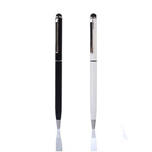 2x Eingabestifte mit Kugelschreiber mit Drehverschluß Stylus Touch Pen für Samsung ,iPhone iPad usw. in Schwarz+Weiss
