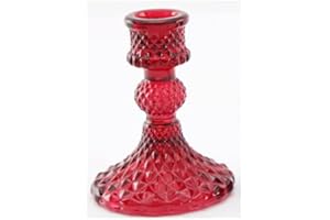 Sifcon International Coloured Glass Candle Holder Red