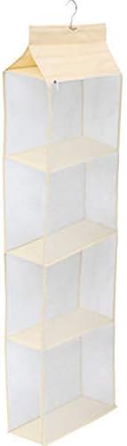 4 Compartment Organizer Pouch Hanging Handbag Organizer Clear Purse Bag Collection Storage Holder Wardrobe Closet Space Saving Organizers System for Living Room Bedroom Home Use