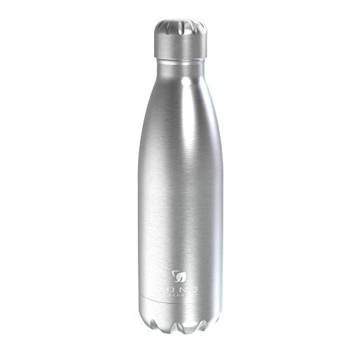 Ion8 Leak Proof Vacuum Insulated Flask & Reusable Stainless Steel Water Bottle, 500ml / 17oz, Brushe Ion8 Leak Proof Vacuum Insulated Flask & Reusable Stainless Steel Water Bottle, 500ml / 17oz, Brushe