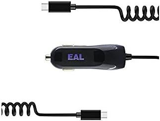 Samsung Galaxy A5 2017 Car Charger , USB Type C Car Charger with Dual Port Rapid Charge Built-in USB C Cable For Samsung Galaxy A5 2017 and All Other USB Type C devices (Black)