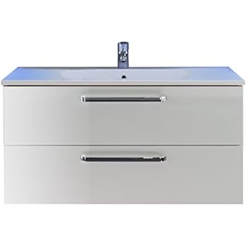 Furnline Bathroom Under Sink Cabinet Key White High Gloss ...