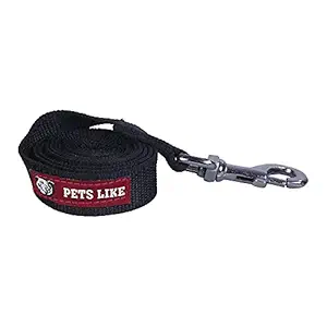 Pets Like Dog Polyester Leash Black(25mm) (GE-PL00010B)