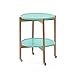 Produktbild Klapptisch YANFEI, Massivholzkante Runde Wohnzimmer Balkon Couchtisch Bewegliche Kleine Runde, Blau, Rosa, Weiß (46 * 54 cm) (Farbe : Blau)