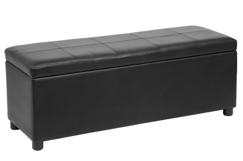 [corium] Ottomane (119 x 38 x 45 cm)(schwarz) Sitztruhe Polsterbank Sitzhocker Betthocker Truhe Bank - 2