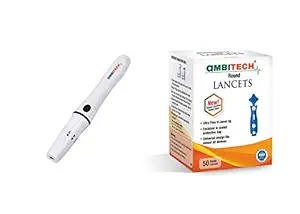 AmbiTech Adjustable Lancing Device With AmbiTech 50 Round Lancets (Made in India)