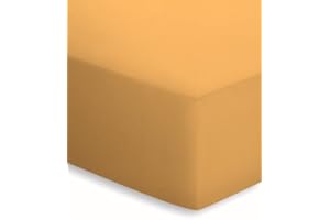 ‎SCHLAFGUT schlafgut Mako-Jersey Basic Spannbetttuch, Baumwolle, Curry, 200 x 100 cm