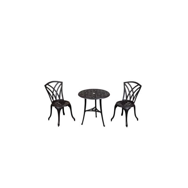 Chester 2 Seater Bistro Set - Set includes a bistro table and 2 chairs Made of cast aluminium Height can be adjusted Armchair without armrests