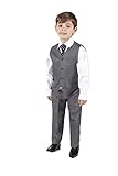 Lunares, cuerda elástica Traje de cuatro piezas para niños, con chaleco, gris Gris gris 7-8 Años
