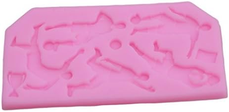 WJiXin Football Rugby Baseball Golf Fondant Cake Decorating Cookie Making Tool Sugarcraft Soap Silicone Mold for Chocolate Candy Mold (Style 3)
