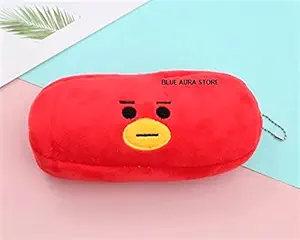 Blue Aura Tata BT21 BTS Character Soft Plush Stuffed Cute Pencil Case Pouch Pen Pouch Cosmetic Bag Travel Pouch Multicolor (Tata)